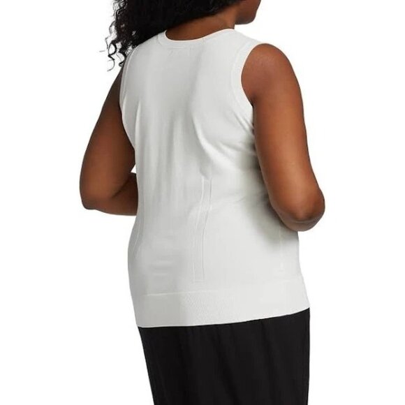 Capsule 121 White Modesty Stretch Sleeveless Minimalist Tank Top Blouse Plus 2X - Picture 2 of 8